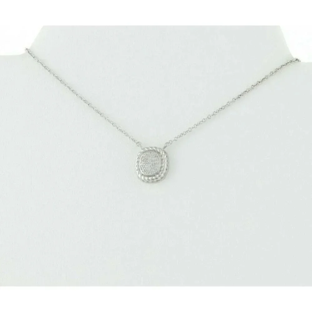 Sterling Silver CZ  Necklace 16 to 18 inch chain Adjustable - Picture 7 of 8